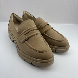 Jenn Ardor Tan Women's Chunky Loafers Comfy Slip‎ on Lug Sole Size 9